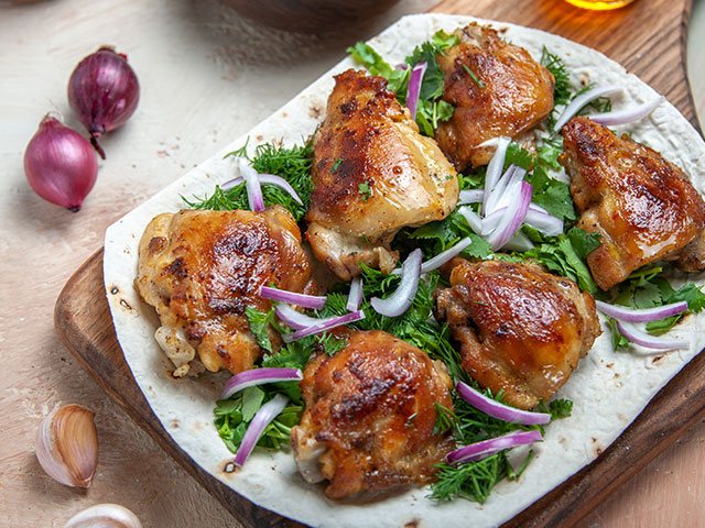 Frango acebolado